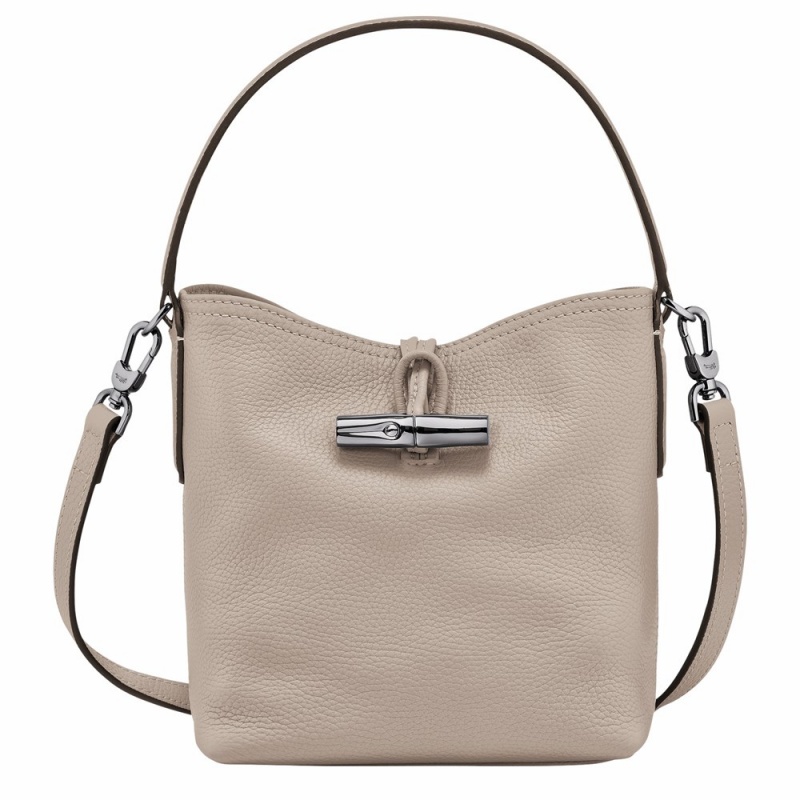 Beige Longchamp Roseau Essential XS Women's Bucket Bags